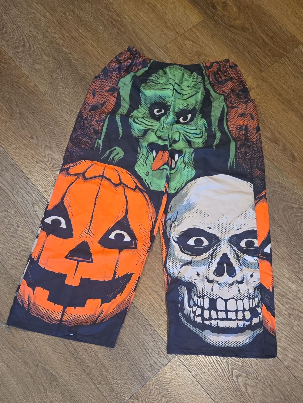 HALLOWEEN UNISEX GRAPHIC PULL ON WIDE LEG PANTS... SIZE XXL.. #8203